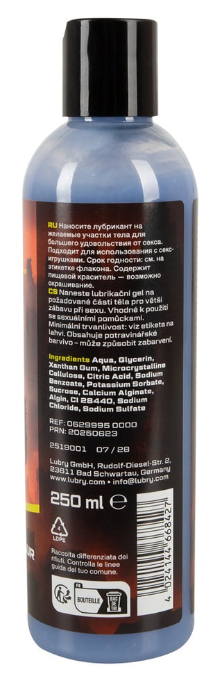 Beasty Sperm Minotaur Glidmedel 250ml kommer i en svart flaska med ett grått lock och flerspråkig information, vilket gör detta vattenbaserat glidmedel perfekt att använda med Beasty Cocks sexleksaker.