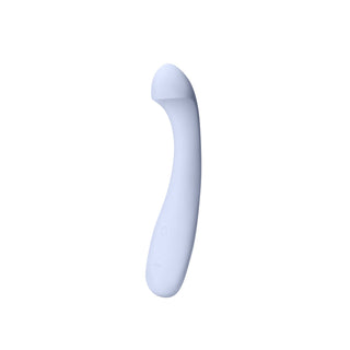 Arc Ice G-punktsvibrator, tillverkad av kroppssäkert silikon, har en böjd ergonomisk design för effektiv klitorisstimulering och visas på en vit bakgrund.