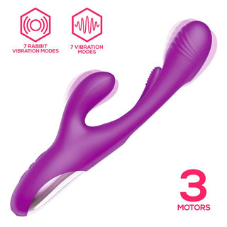 Möt Priya Vibe Rabbitvibrator i lila, med dubbla motorer och flera vibrationslägen. Dess eleganta design och IPX6 vattentäta klassificering gör den idealisk för äventyrlig användning, som kombinerar banbrytande teknik med exceptionell funktionalitet.
