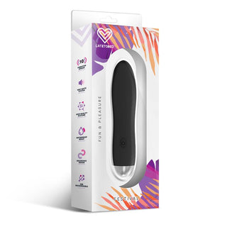 Vi presenterar IntoYou Dawel Festival, en vibrator i färgglad förpackning med en elegant svart design, som framhäver dess ergonomiska design och tysta funktion framträdande på lådan.