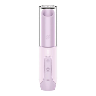 Satisfyer Secret Kiss är en elegant, rosa elektronisk klitorisstimulator med en cylindrisk topp med knappar och indikatorer. Designad av plast och metall, erbjuder den en banbrytande upplevelse genom skonsam tryckvågor-teknik.