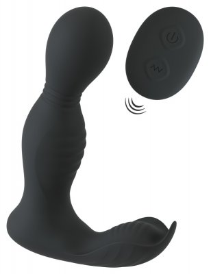 Utforska RC Buttplug 2 Funktioner, en svart prostata massageapparat med en dubbelmotorisk analvibrator. Dess fjärrstyrda, strukturerade design med en böjd form erbjuder exakt stimulering för optimal njutning.