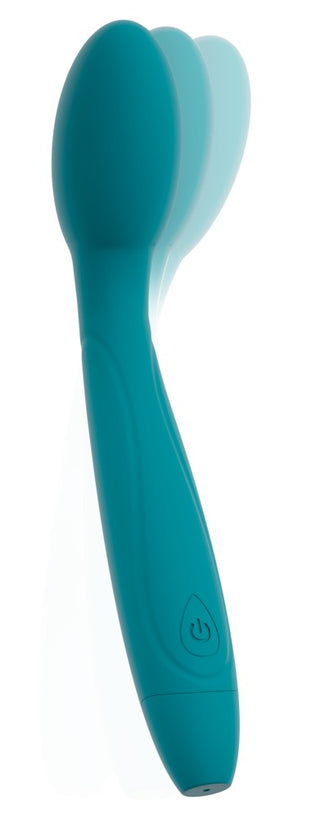 Vibrator med Nickande Huvud är en tealfärgad, vattentät sexleksak med rörelseeffekt, med en strömbrytare på handtaget och som ger tillfredsställande G-punkt stimulans.