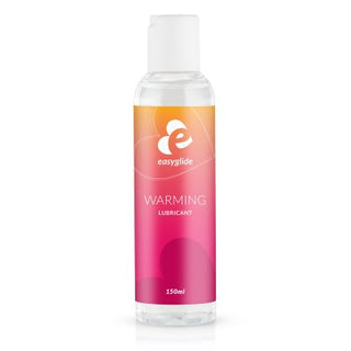 Easyglide Warming 150ml har en röd och orange etikett och en latexkondomvänlig formula som ger en tröstande värmande känsla.