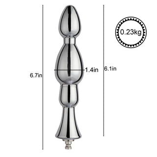 Hismith Analdildo Tillbehör, ett silvermetallic-tillbehör med bultformade sektioner, integreras sömlöst med KlicLok-systemet. Den mäter 6,7 tum x 1,4 tum x 6,1 tum och väger endast 0,23 kg, vilket kombinerar stil och funktionalitet i en kompakt design.