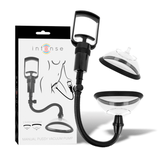 Upptäck Intense Vaginapump, designad med ett ergonomiskt handtag och två genomskinliga sugkoppar. Den här innovativa manuella vakuumpumpen använder avancerad vakuumteknik för förbättrad prestanda, och erbjuder tillförlitlighet och komfort i din personliga vårdrutin.
