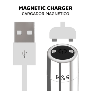 Black&Silver Kailan 2 har en USB-kontakt och en löstagbar magnetladdare med en metallbas, som erbjuder kraftfulla vibrationer i en diskret, uppladdningsbar design.