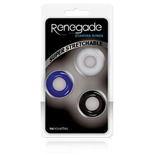 Penisringen - 3-pack innehåller tre supertöjbara ringar i blått, vitt och svart designade för att förbättra erektionen.