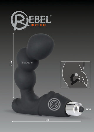 Upplev Rebel Bead-Shaped Prostatamassör från You2Toys, med uppfriskande vibrationsmassage. Tillverkad av premium silikonmaterial, denna svarta prostata massageapparat inkluderar ett detaljerat funktionsdiagram för oöverträffad njutning.