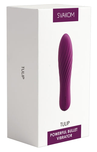 Förbättra din njutning med Tulip Bullet Violett vibrator från SVAKOM, som erbjuder kraftfulla vibrationer för en sensuell upplevelse.