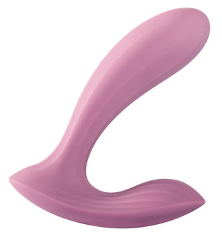 Svakom Erica är ett lila silikonmassageverktyg med en ergonomisk design med en böjd, slät form.