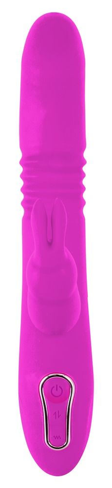 Thrusting Pearl Rabbit Vibrator, tillverkad av kroppssäkert silikon, har en kaninform och baskontrollknapp för sensationell g-punktstimulering.