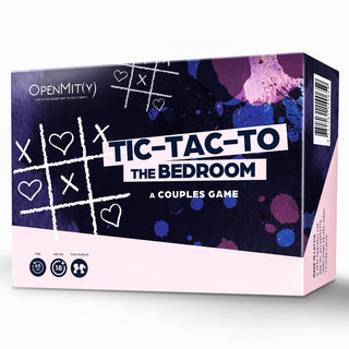 Bilden visar en ruta för spelet Tic Tack To The Bedroom av OpenMity. Dess lekfulla rosa och lila design har ett tic-tac-toe-mönster med hjärtan, som lovar att piffa upp ditt förhållande. Perfekt för dejtkvällar, det är perfekt roligt för åldrarna 18+ och par.