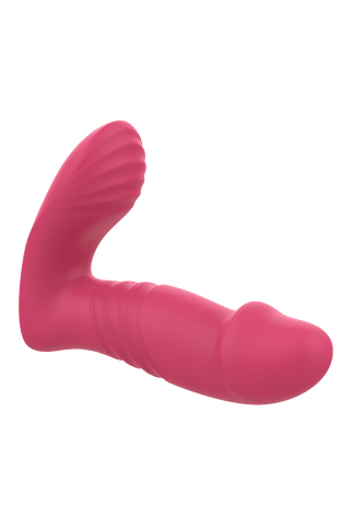 Essentials Up&Down Vibrator är en rosa silikonleksak med dubbla ändar med en räfflad textur och böjd design idealisk för G-punktsstimulering och njutning.