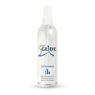 Just Glide Toycleaner – rengöringsspray för sexleksaker i genomskinlig flaska