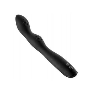 Svart prostatavibrator med ergonomisk form, flera vibrationslägen och smidiga styrknappar