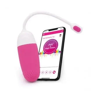 Rosa appstyrd äggvibrator med lång antenn och mobilanslutning