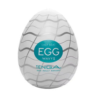 Tenga Egg Wavy II onanileksak med vågig struktur i vit förpackning