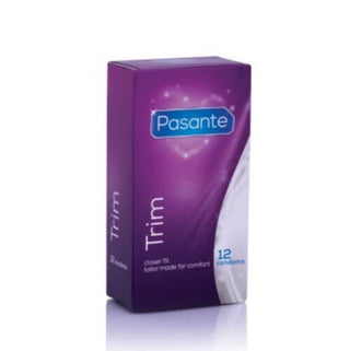 Pasante Trim kondomer 12-pack, smalare passform för bättre komfort