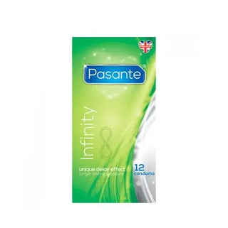 Pasante Infinity Kondomer 12-pack – delayeffekt för längre njutning