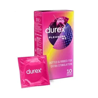 Durex Pleasure Me Kondomer 10-pack – räfflade och knottriga kondomer för extra stimulans