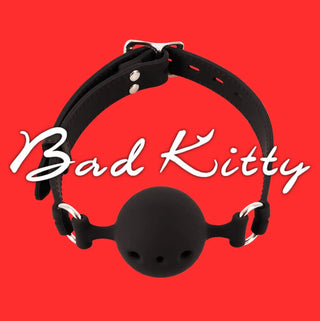 Bad Kitty svart gagball med justerbart silikonband