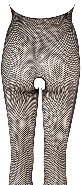 Crotchless Catsuit Svart, som visas bakifrån på en modell mot en vit bakgrund, är perfekt för att lägga till sensuella underkläder i din kollektion.