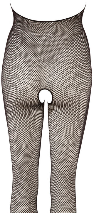 Crotchless Catsuit Svart, som visas bakifrån på en modell mot en vit bakgrund, är perfekt för att lägga till sensuella underkläder i din kollektion.