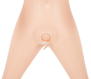 Transdocka Med Dildo är en mannekäng med en central öppning, inspirerad av realistisk sexdocka design.