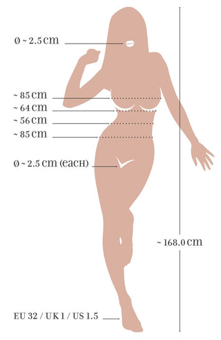 Jessy Realistisk Sexdocka, 168 cm, silikonliknande TPE-material; visas som en neutral silhuett, inga drag synliga.