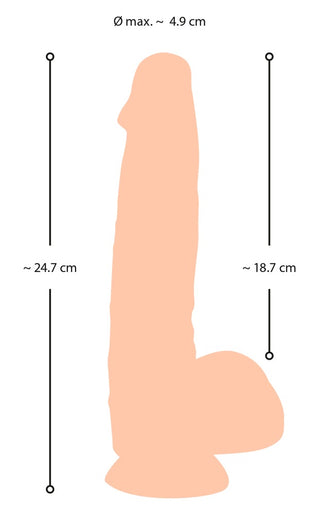 Nature Skin Realistisk Dildo 25 cm har en siluett med exakta dimensioner, med en Nature Skin-struktur för en autentisk känsla.