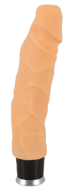 Nature Skin Big Vibe dildovibrator, beige, strukturerad yta, tillverkad av det realistiska materialet Nature Skin, 8 vibrationslägen.