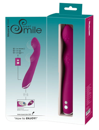 Sweet Smile - A & G-Punkts Vibrator i lila silikon innehåller tydliga instruktioner i sin förpackning och har 7 vibrationslägen för en förbättrad upplevelse.