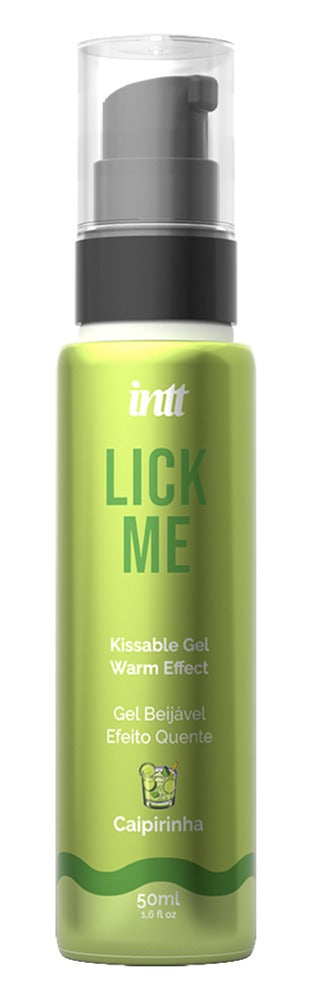 Intt Lick Me Caipirinha Ätbar Gel 50ml: Grön flaska, essbar gel med värmande effekt, perfekt för Oralsex.