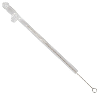 Penisformade glasstrån 4-pack - roliga, återanvändbara sugrör i glas med rengöringsborste inuti och dekorativt handtag för både stil och hållbarhet.
