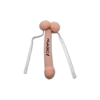 Diverty Sex Förlängningspenis är en rolig plyschleksak, perfekt för möhippa tillbehör, designad för att se ut som en rosa hammare med "MILAGRO!!" på handtaget. Den har ett långt handtag och två runda former på toppen, tillsammans med bifogade vita snören för extra underhållning.