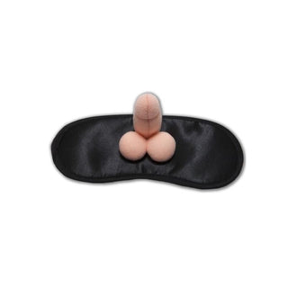 Den svarta Satin Penis Ögonmasken är idealisk för en möhippa, med ett lekfullt plyschtillbehör som påminner om manliga könsorgan på framsidan, vilket ger humor och roligt till varje ungkarlsfirande.