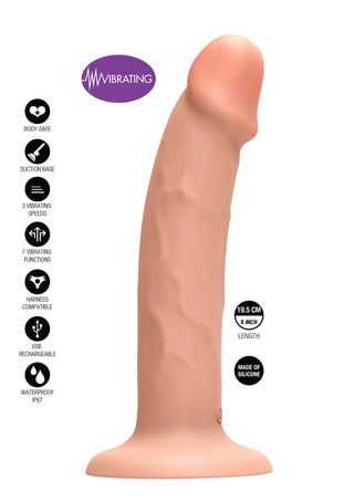Get Real TOYJOY Vibrator 19 cm: Realistisk silikonleksak med sugkopp, tre hastigheter, sju vibrationslägen och USB-laddning. Selekompatibel för fler användningsmöjligheter.