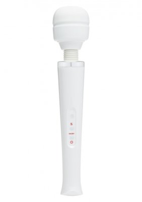 ToyJoy Classic Massager är en vit handhållen enhet gjord av högkvalitativt material, med ett runt huvud och intuitiva kontrollknappar på handtaget för en sömlös massageupplevelse.