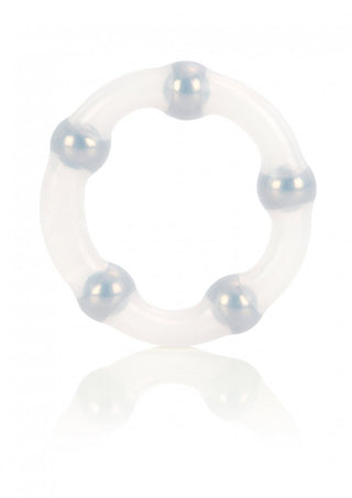 CalExotics Metallic Bead Ring är en transparent silikonring med jämnt fördelade metallpärlor.