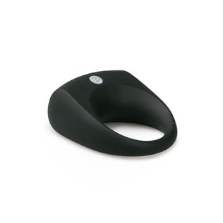Svart silikonpenisring med inbyggd bulletvibrator.