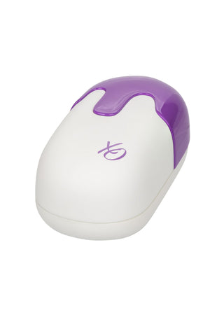 En vit Lufttrycksvibrator med lila accent och XO-logotyp, i slät plastdesign.