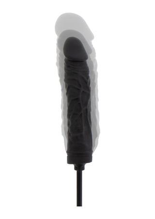 PumpUp Inflatable Dildo, med en realistisk texturerad silikondesign, visas mot en vit bakgrund med rörelseoskärpa, vilket tyder på dynamisk rörelse.