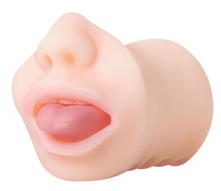 Real Mouth Masturbator Evolved - en realistisk onanileksak i silikon formad som en mun med exponerade läppar och mjuk tunga. Enkel att rengöra.