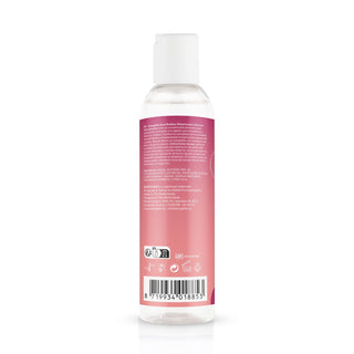 EasyGlide Rosé Glidmedel 150ml levereras i en klar plastflaska med rosa etikett, vitt lock och streckkod. Innehåller pH-hudvänligt vattenbaserat glidmedel med rosébubblor smak.