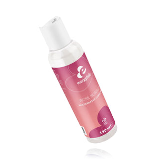 En 150 ml flaska EasyGlide Rosé Glidmedel med en rosa etikett, rosébubblor-smak och en pH-hudvänlig formula.