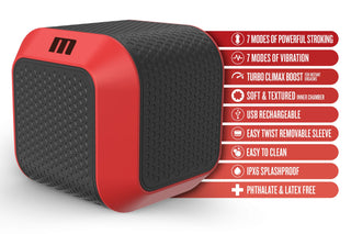 Upplev Slambox Masturbator: en röd och svart njutningsapparat för män med 7 lägen, USB-uppladdningsbar design, enkel rengöring och handsfree-användning - erbjuder automatisk onani och roterande stimulering för maximal tillfredsställelse.
