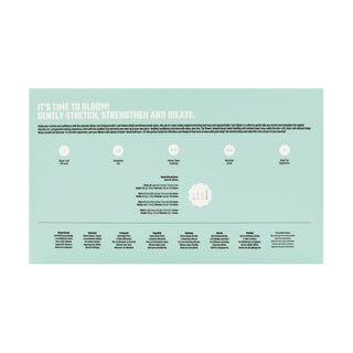 Ljusgrönt diagram med rubriker och ikoner beskriver en steg-för-steg-rutin för träning av slidmuskulatur, perfekt för dem som använder Teazers Vagina Dilator Set 4 Delar eller hanterar vaginism.