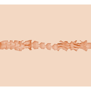 Fleshlight Girls Bonnie Blue 1K hylsa, genomskinlig superskin silikon med inre stötar, åsar och varierade texturerade mönster.