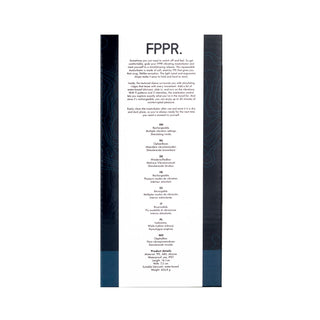 Rektangulär förpackning för en FPPR Squeezable Masturbator, med tryckt produktinformation på baksidan.